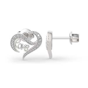 Boucles d'oreilles en argent sterling en forme de cœur avec logo Jeulia Eternal Flame Love - Product Image 2