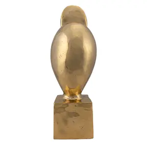 Figura Decorativa de Búho de Aluminio Chapado en Oro de Lujo para Jardín, Feng Shui, Diseño Antiguo Moderno, Decoración para Exteriores, Coleccionable, Zahid Exports - Product Image 3