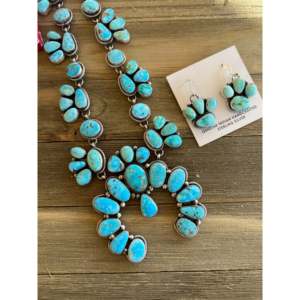 Jeff James Sonoran Gold Turquoise Sterling <b>Silver</b> <b>Necklace</b> <b>Set</b> - Product Image 4