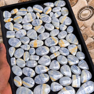 Cabujón de jaspe de Rodocrosita azul de grado AAA, piedra preciosa suelta pulida Natural y personalizada para uso multiusos, piedra verde - Product Image 1