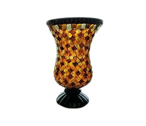 Porte-bougie en mosaïque de verre craquelé au design solide, bougeoir en verre pour bougie chauffe-plat, mosaïque de verre pour bougie chauffe-plat pour décoration de mariage - Product Image 3