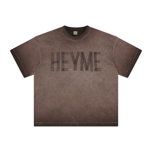 Tendance unisexe Vintage lavé à l'acide lavé T-shirt graphique imprimé personnalisé 100% coton respirant surdimensionné été - Product Image 2