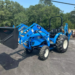 Tractor de cortacésped para montar versátil LS con cargador frontal y retroexcavadora de 28V con caja de césped para uso residencial Máquina usada - Product Image 1