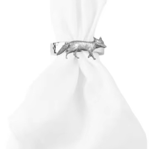 Fait à la main Vixen Fine anglais étain rond de serviette Unique décor à la maison pièce centrale de Table bois et papier matériel - Product Image 1