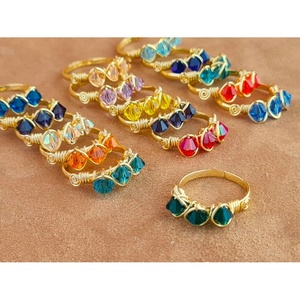 Vibrant <b>Crystal</b> Rings Gold Plated Stylish Resale Collections Perfect Accessory - Product Image 3