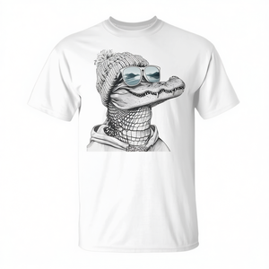 T-shirt Alligator Crocodile avec lunettes de soleil, style rétro vintage, cool et décontracté - Product Image 2