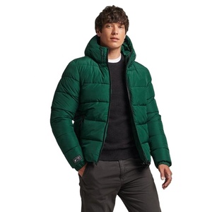 Men's High Quality <b>Canvas</b> Stand Collar Winter <b>Jacket</b> Casual Outwear Green Dye Zipper Closure Warm Padded for Outdoor Use - Product Image 2