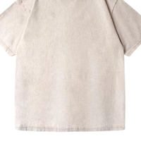 T-shirt Homme Col Rond Premium Coupe Classique Beige Délavé 100% Coton Épais Style Vintage Logo Personnalisé Écologique Anti-Plis