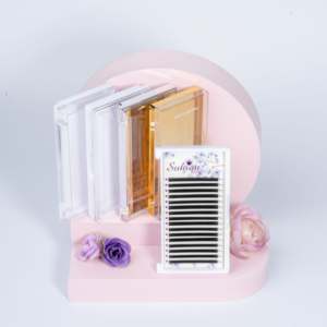 50% de réduction en gros Deep Dark Matte Black M 0.07 Cashmere Volume Lash Extension Tray Private Label Individual Eyelash Extension - Product Image 1