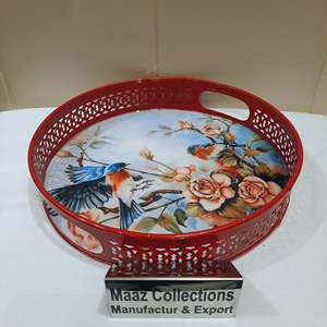 ถาดเสิร์ฟโลหะพิมพ์ลายทำด้วยมือปรับแต่งแบรนด์ของคุณด้วยถาดของที่ระลึกของผู้ผลิตอินเดีย - Product Image 6