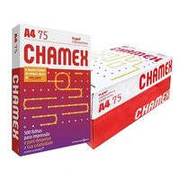 Papel de Copia Chamex A4, 80 g/m², 100% Pulpa de Madera Virgen, 500 Hojas/Resma, 5 Resmas/Caja, Impresión de Oficina, Blanco Natural, Precio Bajo de Fábrica
