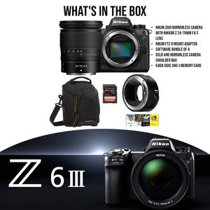 ชุดกล้องวิดีโอ Z6III มิเรอร์เลส พร้อมการ์ดหน่วยความจำ SDXC UHS-I 64GB เลนส์ 24-70 มม. F4 S ชุดอะแดปเตอร์ยึดติด และกระเป๋าซอฟต์แวร์-5 รายการ - Product Image 5