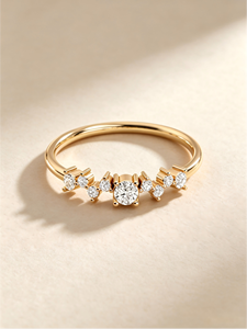 HKJA 14K Solid Gold Natural Diamond <b>Crown</b> <b>Ring</b> Custom Fine Jewelry OEM ODM Engagement <b>Ring</b> Manufacturer - Product Image 1