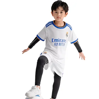 Camisa de treinamento de futebol personalizada, camisa de manga curta e uniforme de shorts, tecido de poliéster, uniformes de futebol