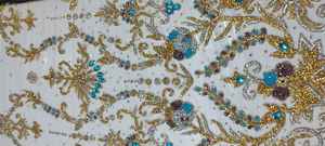 Tela de encaje hecha a mano con perlas, Material de malla hecho a mano de alta calidad, personalizado, con cuentas - Product Image 5