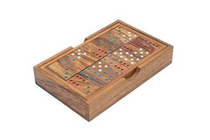 Caja de dominó de madera personalizada con 28 fichas de madera hechas en India Tienda de juegos de madera Juguetes promocionales de madera - Product Image 6