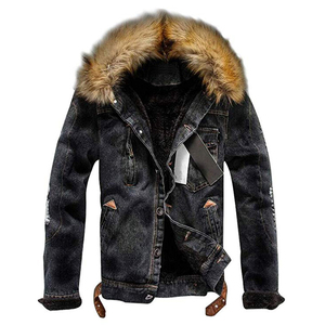 Chaqueta Casual de Primavera/Otoño para Hombre, Personalizada, Cuello Redondo, 100% Algodón, Estilo Vintage, Chaqueta Vaquera con Parches en el Cuello - Product Image 2
