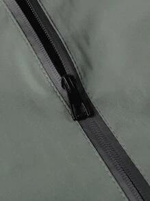 OEM Custom Waterproof Windproof Summer Outdoor Running <b>Black</b> Hooded <b>Windbreaker</b> Jacket with Stand Collar Zipper Closure for <b>Men</b> - Product Image 6