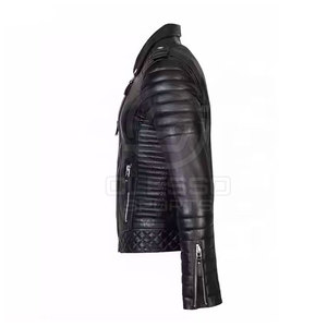 Veste en cuir pour homme urbain, texture lisse, coupe moderne, coutures fiables et design confortable pour un usage décontracté et tendance - Product Image 3