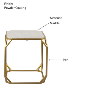 Custom Design Iron Made Center <b>Table</b> Home and Office Set of 2 White <b>Gold</b> Designed Manufacturer Indian Factory - Product Image 3