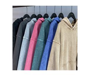 Men's Cotton Oversized Vintage Stone Acid Wash Hoodies Custom Logo <b>Black</b> Gallery Paint Splatter Distressed <b>Hoodie</b> - Product Image 5