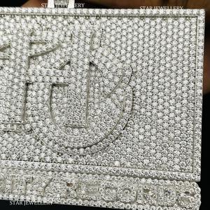 Colgante de Moissanita VVS con Logotipo Personalizado, Plata de Ley, Corte Brillante Redondo, Estilo Hip Hop, Unisex - Product Image 3