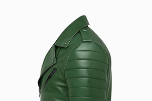 Chaqueta de motorista con cuello levantado de invierno informal para hombre en cuero de piel de cordero genuino negro con cierre de cremallera Tipo de suministro ODM - Product Image 5
