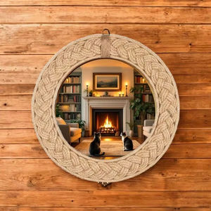 Handmade Modern Design Round <b>Wall</b> <b>Hanging</b> Decorative <b>Mirror</b> Mother of Pearl Mosaic Inlaid for Home or Office - Product Image 1