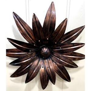 Arte de pared de flores de bronce de alta calidad con placa colgante con acabado artístico disponible en la mejor venta - Product Image 1