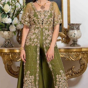 NOUVEAU DESIGNER ÉLÉGANT INDIEN & PAKISTANI LOURD BRODERIE SUR VESTE AVEC ROBE EN PLAZO POUR PARTY-wear-robe pour fête/mariage @ 2 - Product Image 1