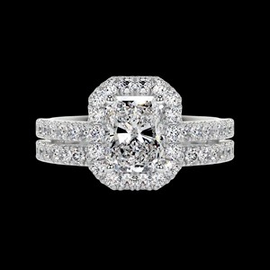 Radiant Diamond Halo Bridal <b>Set</b> <b>For</b> <b>Women</b> - Product Image 6