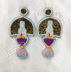 2024 pendientes de cuentas de diseño hermoso hechos a mano para mujer bordado de hilo de seda hecho a mano moda clásica regalo perfecto - Product Image 4