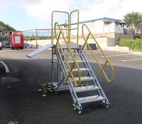 Échelle à plateforme roulante industrielle Stonimage, nouvelle, pour entrepôt, escalade, 4 roues, mobile, grande échelle en profilé aluminium