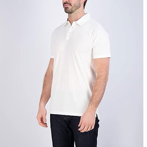 Camisa de Manga Corta para Hombre, Antiarrugas, de Punto Sólido, 100% Algodón, Secado Rápido, Absorbe la Humedad, con Cuello Pique - Product Image 1