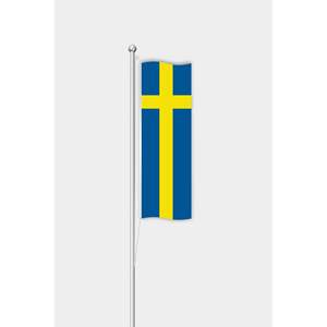 Drapeau vertical d'extérieur suédois imprimé numériquement avec mât en aluminium - Product Image 1
