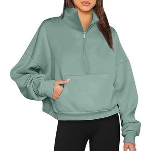 Haute qualité sweats demi fermeture éclair pull quart fermeture éclair surdimensionné sweats à capuche chandails automne tenues 2024 polaire vêtements d'hiver - Product Image 6