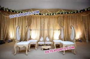 Srilankan Ceremonia DE BODA Paisley Diseño Mandap Decoración de boda al aire libre Pavo real Vidhi Mandap Último estilo Paisley Boda Mandap - Product Image 6