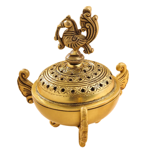 Quemador de Incienso de Latón Puro de Alta Calidad con Grabado y Acabado Pulido, Quemador de Lobán Tradicional de Latón Vintage para Decoración del Hogar - Product Image 4