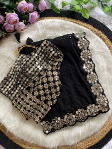 Nouveau Style Bollywood pour femmes Georgette Full Saree Heavy Sequins Nouvelle Collection Saree Avec Vente en ligne Tenues de soirée pour femmes Saare - Product Image 5
