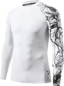 Rashguard de manga larga personalizable para hombre, alta calidad, 50 + UPF, protección solar UV, compresión de secado rápido, camiseta de entrenamiento de gimnasio suave - Product Image 2