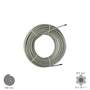 Cavo zincato da 8 mm (rotolo da 100 metri) non adatto per sollevamento - Product Image 1