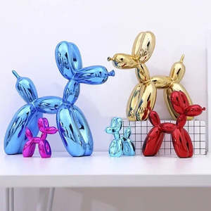Shiny Anime-inspired <b>Balloon</b> Dog Sculpture Resin Decor for Home Gifts and Craft Usage Hand Painted <b>Animal</b> Model - Product Image 3