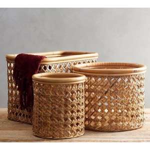 Panier en rotin à la mode avec le dernier design de travail antique, parfait pour ajouter du charme à tout espace de vie - Product Image 2