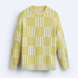 เสื้อสเวตเตอร์ถักมีสายสีสำหรับผู้ชาย - Product Image 3