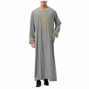 Qatar arabe dubaï Style islamique hommes Thobe Jubbah Al Daffah Thobes confortable grande taille Thobe Jubbah - Product Image 4