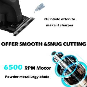 Tondeuses à cheveux professionnelles USB filaires/sans fil pour hommes, tondeuses à lames zéro espacement, tondeuse de barbier à lame en T - Prise US, instructions en français - Product Image 6