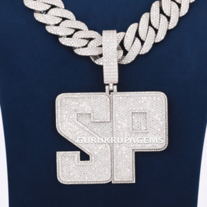 Gran oferta, diseño personalizado, cadena de eslabones cubanos de Hip Hop helado con colgante, conjunto de collares de diamantes cultivados en laboratorio de plata 925 - Product Image 4