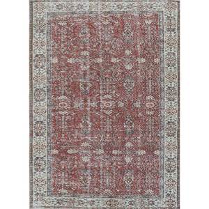 Alfombra Vintage de Lana 9x12, Anudada a Mano, con Medallón Rojo Naranja, Patrones de Rompecabezas Rectangulares para Entrada, Pasillo y Sala de Estar - Product Image 1