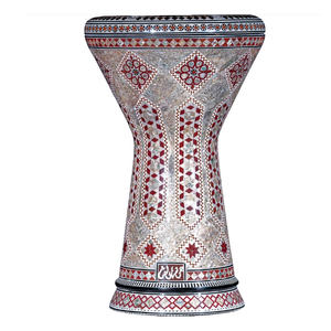 Gawharet El Fan Rojo Borgoña para Tambor Darbuka de Mosaico Hecho a Mano en Aluminio - Product Image 1