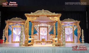 Atractivo Mandap de Madera para Bodas Indias, Diseño Tradicional Asiático, Mandap Real para Bodas Hindúes, Mandap Radhika, EE. UU. - Product Image 5